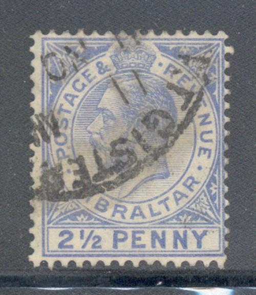 Gibraltar Sc 80 1921 2 1/2d George V stamp used