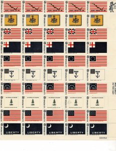 Historic Colonial Flags 6c US Postage Sheet  #1345-54 VF MNH