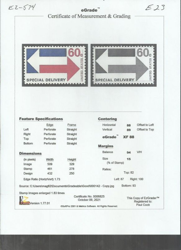 # E23 MINT NEVER HINGED ( MNH ) ARROWS XF+