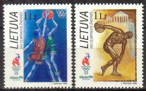 Lithuania 1996 MNH Stamps Scott 549-550 Sport Olympic Games Basketball