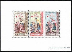 Laos 87a S/S,MNH.Intl.Red Cross,cent.Queen Khamphouy handing out gifts,1973