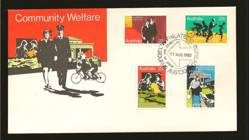 Australia SC#747-750 on 1980 Community Welfare First Day Cover