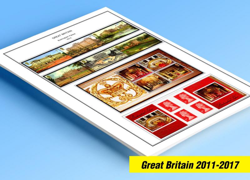 COLOR PRINTED GREAT BRITAIN 2011-2017 STAMP ALBUM PAGES (100 illustrated pages)