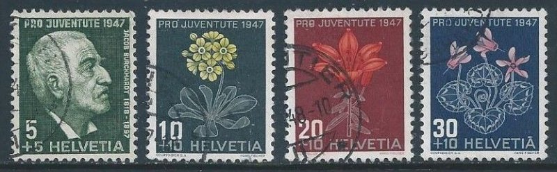 Switzerland #B166-9 Used Flowers, Jakob Burchhardt