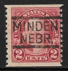 NE Precancels: Minden 547; Better Type CV $1; 2c 1923 Coil #599