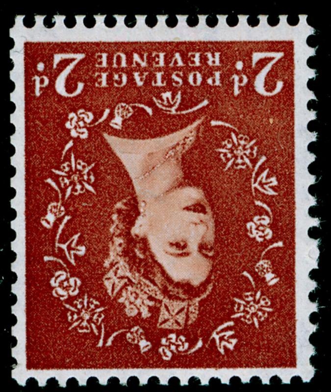 SG573Wi, 2d light red-brown,NH MINT. Cat £140. WMK MULTIPLE. WMK INVERTED.