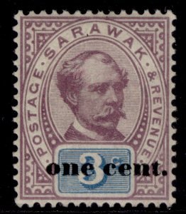 SARAWAK QV SG23, 1c on 3c purple & blue, M MINT.