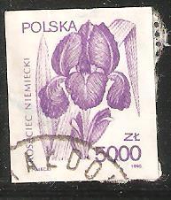 Poland used  Purple Flowers - Iris 5000 ZT 