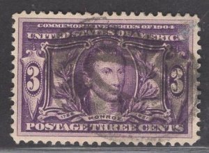 US Stamp #325 3c Violet Monroe USED SCV $27.50