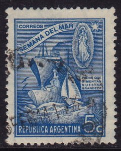 Argentina - 1944 - Scott #517 - used - Sea Week Ship