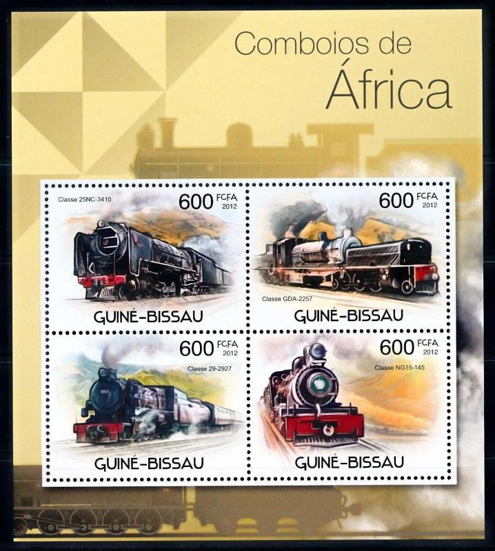 [63505] Guinea Bissau 2012 Railway Train Eisenbahn Chemin de Fer Sheet MNH