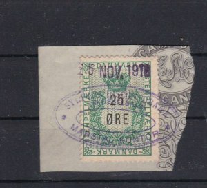 DENMARK  REVENUE STAMP ON PIECE REF 1981