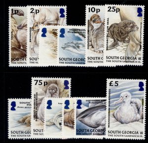 SOUTH GEORGIA & SANDWICH ISLANDS QEII SG390-401, 2004 Fauna set NH MINT. Cat £60