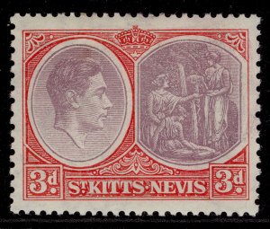 ST KITTS-NEVIS GVI SG73, 3d dull reddish purple & scarlet, M MINT. Cat £28.