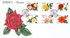 Jersey 2010 Roses Set of 6, , on official FDC