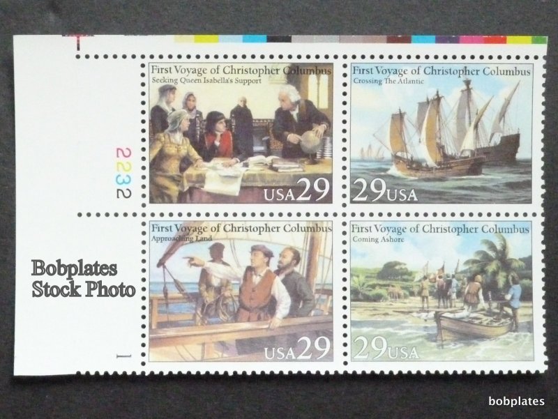 BOBPLATES #2620-3 Columbus Upper Left Plate Block 2232-1 F-VF NH SCV=$2.75