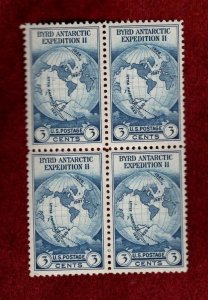 USA MLH 1933 BYRD ANTARCTIC ISSUE BLOCK OF 4 STAMPS SCOTT # 733