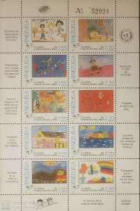 O) 1985 VENEZUELA, CHILDREN´S FOUNDATION - LIGHTHOUSE - DRAWINGS - THREE CHILD