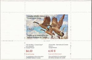 1987 Canada Duck Stamp -Sc FWH3 - MNH VF - Complete booklet - Canada Geese