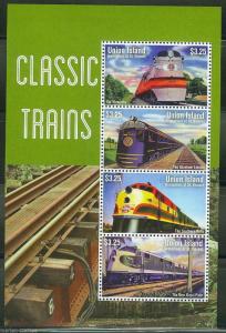 UNION ISLAND  2014 CLASSIC TRAINS SHEET  MINT NH