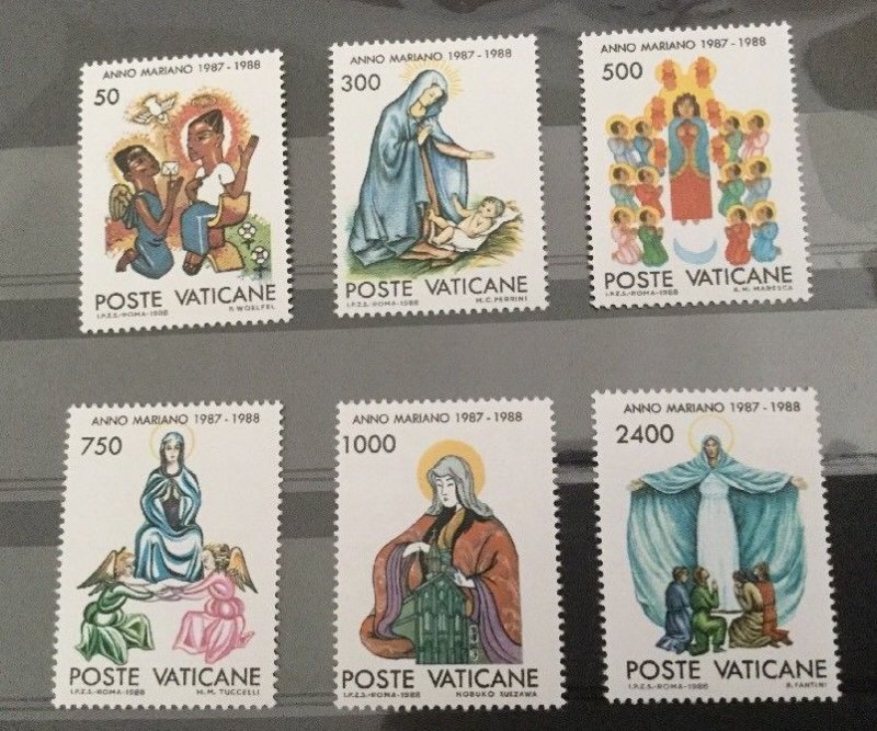 Vatican City Sc# 807-812 MNH (Mint Never Hinged)Complete Set - 1988 Marian Year 