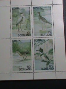 ​STAFFA -SCOTLAND-WORLD ENDANGER BIRDS MNH S/S SHEET-VF WE SHIP TO WORLD WIDE