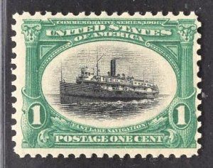 US Stamp#294 1c Green & Black Pan-American  MINT Hinged OG SCV $ $16.00 