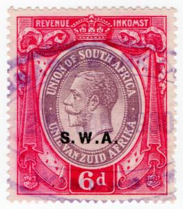 (I.B) South-West Africa Revenue : Duty Stamp 6d