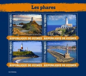 Guinea - 2019 Lighthouses - 4 Stamp Sheet - GU190424a