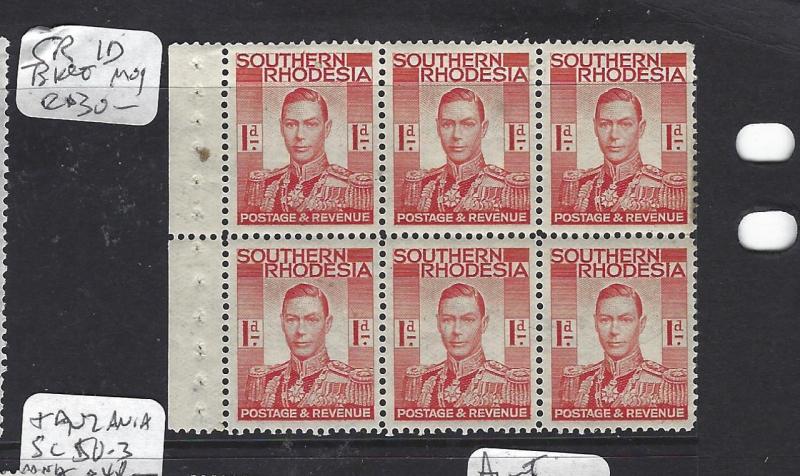 SOUTHERN RHODESIA  (PP0208B) KGVI 1D BKLT PANE OF 6  MOG