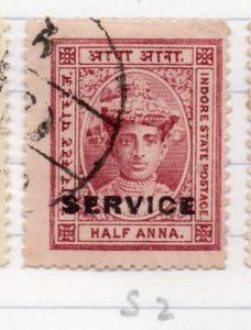 Indore Indian States 1904-06 Early Issue Fine Used 1/2a. Optd 207680