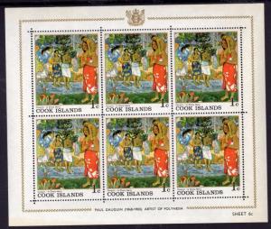 Cook Islands 1967 SC #221a Gauguin - La Orana Maria, mini sheet MINT.