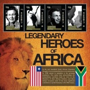 Liberia 2011 - LEGENDARY HEROES OF AFRICA - Sheet of 4 Stamps Scott #2695 - MNH