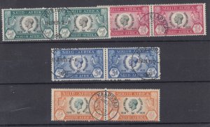 South Africa 1935 Silver Jubilee Bi Lingual Pairs SG65/68 VFU BP9587