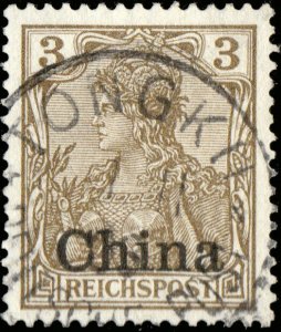 GERMAN P.O.s in CHINA - 1906 (Nov 1) TONGKU / DEUTSCHE POST (通库) ds on Mi.15a