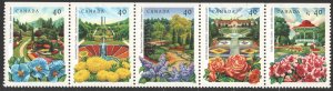 Canada SC#1311-1315 40¢ Public Gardens: Strip of Five (1991) MNH