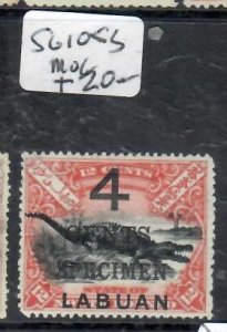 LABUAN  4C/12C  CROCODILE      SG 105S SPECIMEN     MOG         P0529C H