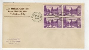 1935 NATIONAL PARKS SERIES SCARCE ROESSLER IMPERFORATE BLOCK MOUNT RAINIER