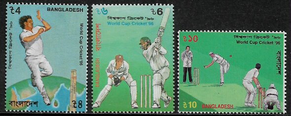 Bangladesh #511-3 MNH Set - World Cup Cricket
