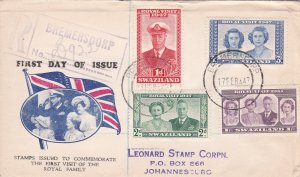 Swaziland # 44-47, Royal Visit, Registered First Day Cover