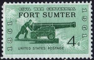 SC#1178 4¢ Civil War Centennial Issue: Fort Sumter (1961) MNH