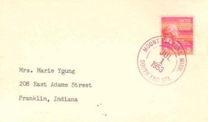 United States Michigan South End Sta. Mount Clemens 1953 large violet double ...
