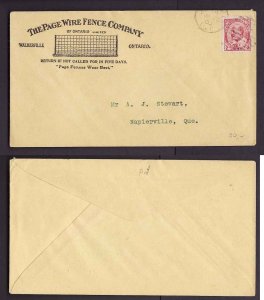 Canada-cover #14117 - 2c Edward-llustrated advert-The Page Wire Fence Company-