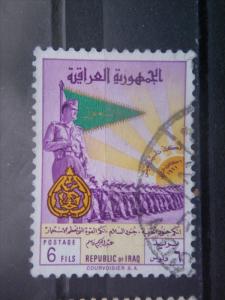 IRAQ, 1961, used 6f, Gen. Kassem saluting and flags., Scott 281