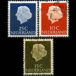 NETHERLANDS 1953 - Scott# 348-50 Queen 25-35c Used