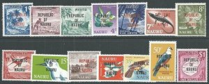 NAURU 1968 REPUBLIC overprint definitive set MNH ........................66079c