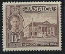 Jamaica SG 134a perf 12« x 13 Mint hinge trace SC# 129a     see details