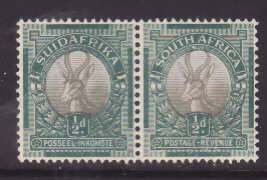 South Africa-Sc#33- id9-unused og NH 1/2p Springbok pair-1930-45-