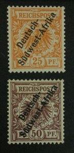 MOMEN: GERMAN COLONIES SOUTH WEST AFRICA SC #5-6 1897 MINT OG H LOT #62354