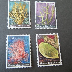 Papua New Guinea Sc 588-591 Marine Life set MH (pencil Sc bacK)